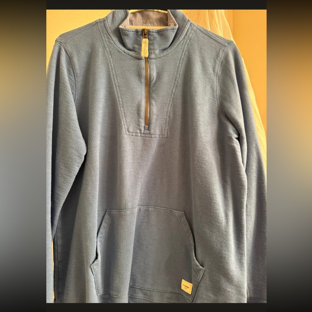 L.L. Bean Light Blue Half-Zip Pullover